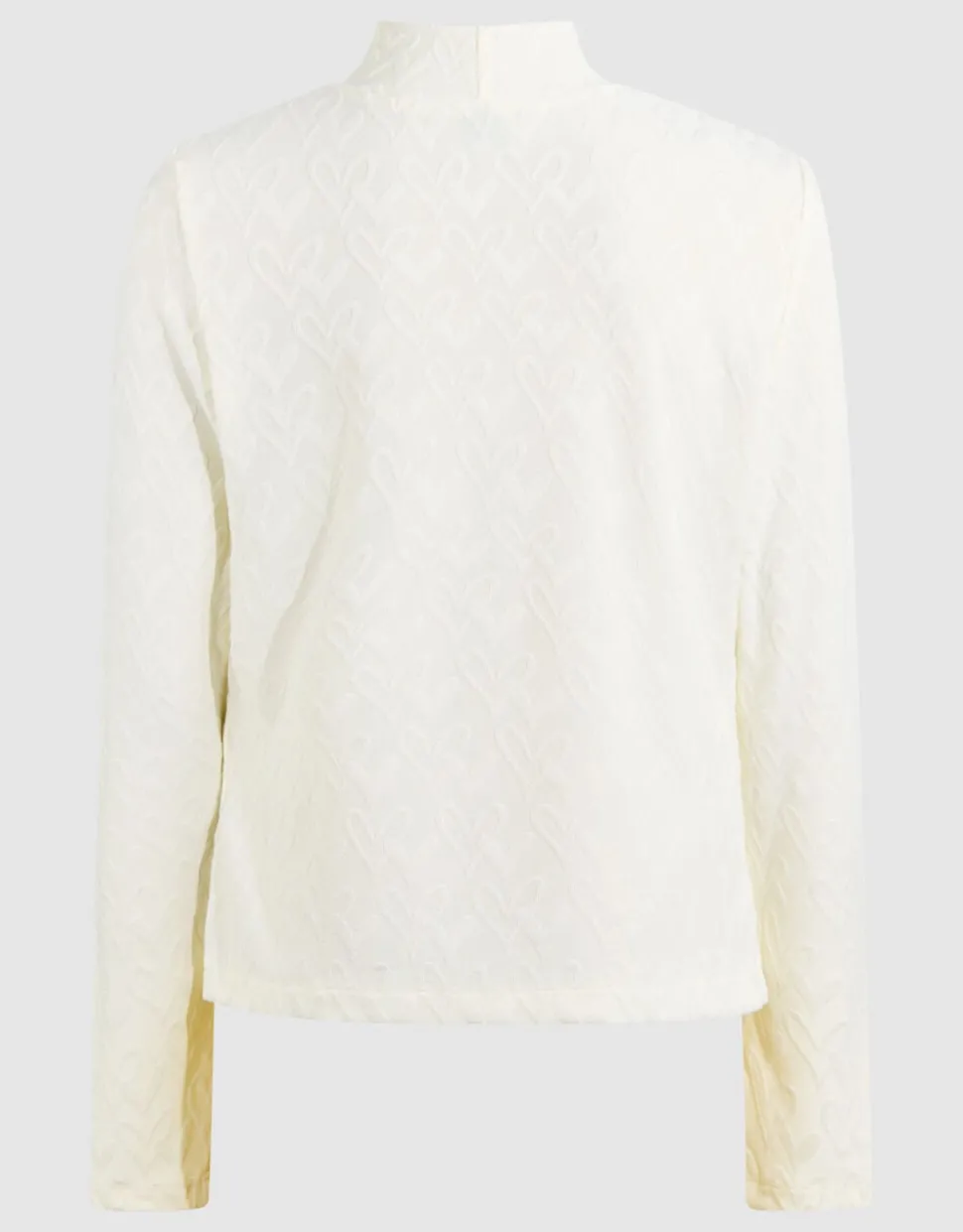 All-Over Heart Longsleeve Top Gebroken Wit
