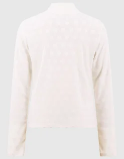 All Over Heart Print Top Gebroken Wit
