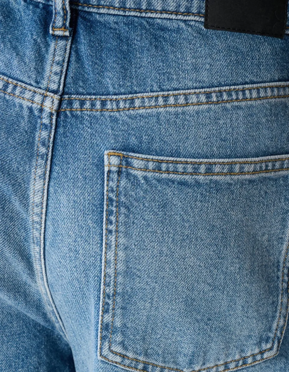 Asymmetric Ultra Wide Leg Fit Jeans Mediumstone