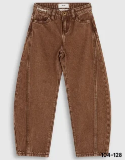 Asymmetrische Barrel Fit Jeans Bruin