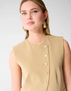 Asymmetrisch Gilet Zand