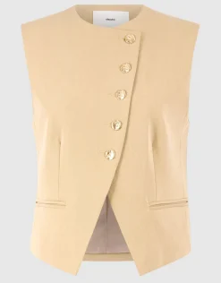 Asymmetrisch Gilet Zand