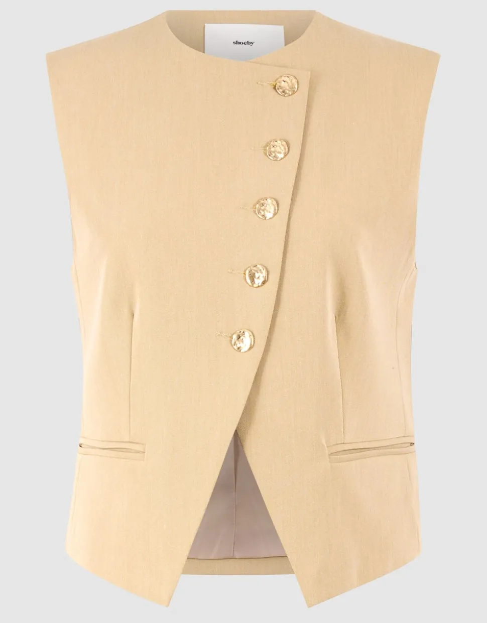 Asymmetrisch Gilet Zand
