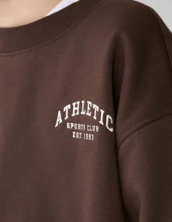Athletic Artwork Sweater Donkerbruin