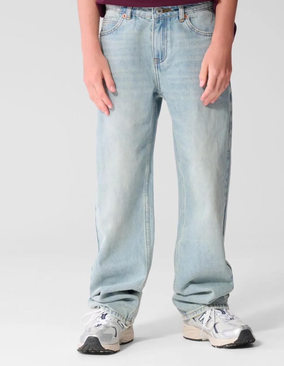 Baggy Fit Jeans Dirty Washed Lichtblauw