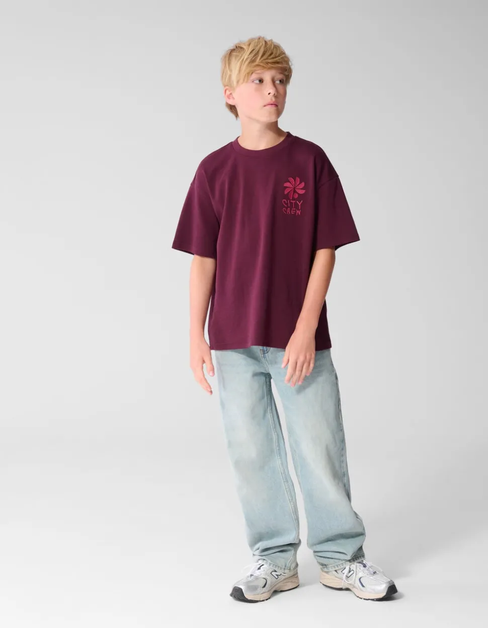 Baggy Fit Jeans Dirty Washed Lichtblauw