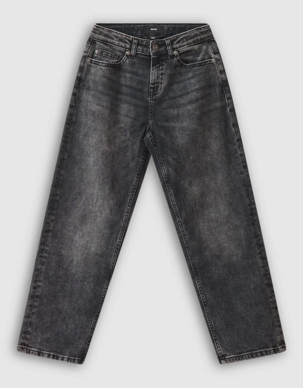 Baggy Fit Jeans Donkergrijs