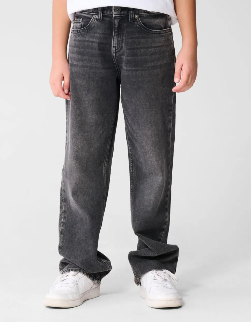 Baggy Fit Jeans Donkergrijs