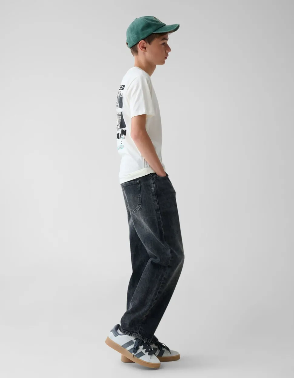 Baggy Fit Jeans Donkergrijs