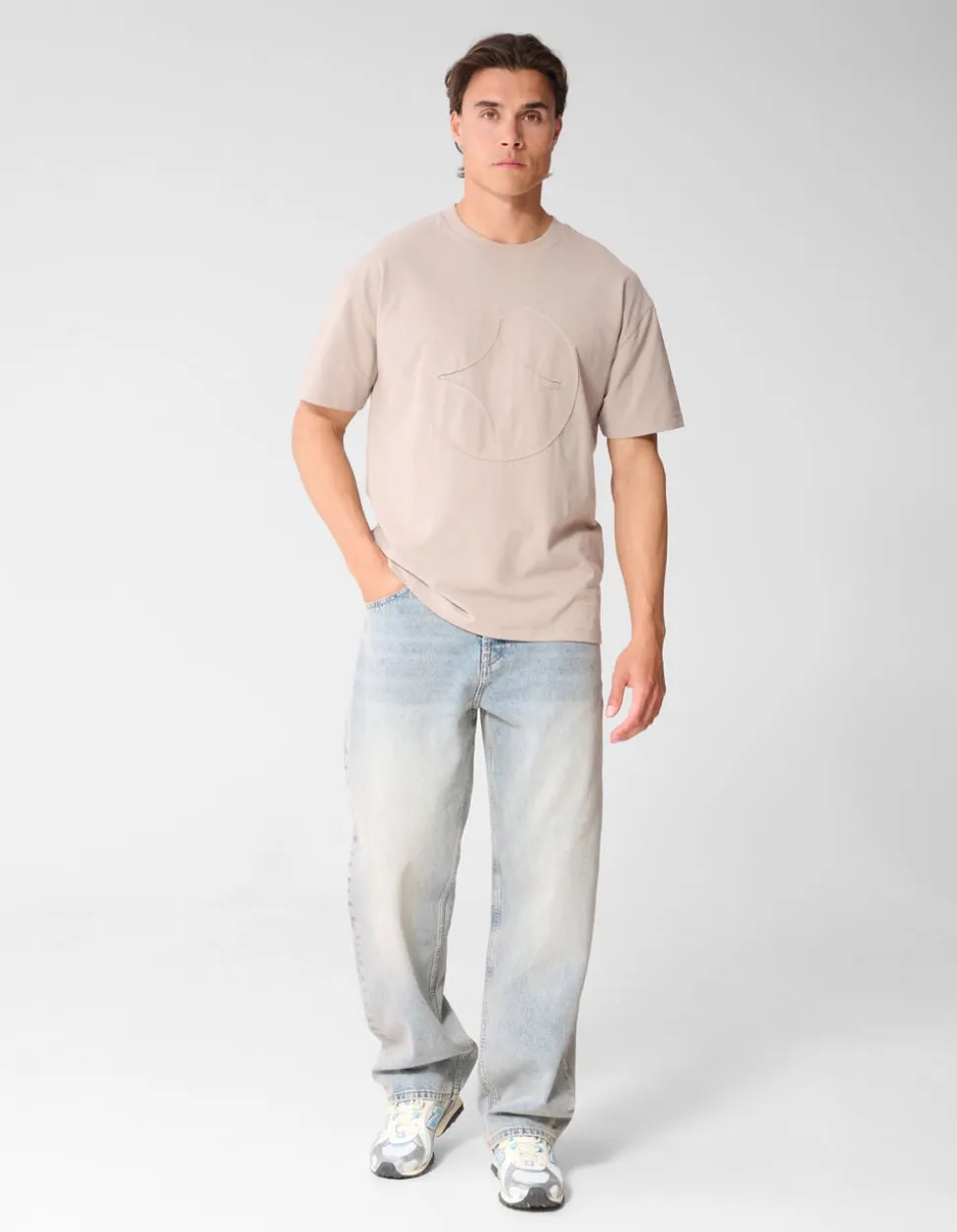 Baggy Fit Jeans Washed Blauw/Grijs L32