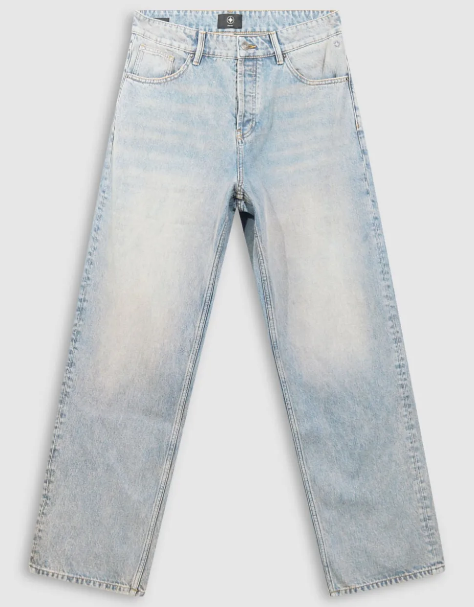 Baggy Fit Jeans Washed Blauw/Grijs L32