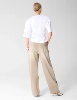 Baggy Fit Strass Jeans Lichtbruin