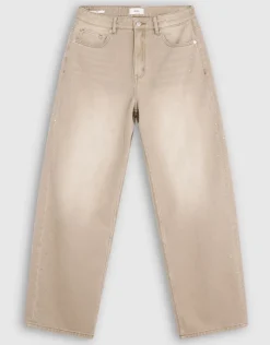 Baggy Fit Strass Jeans Lichtbruin