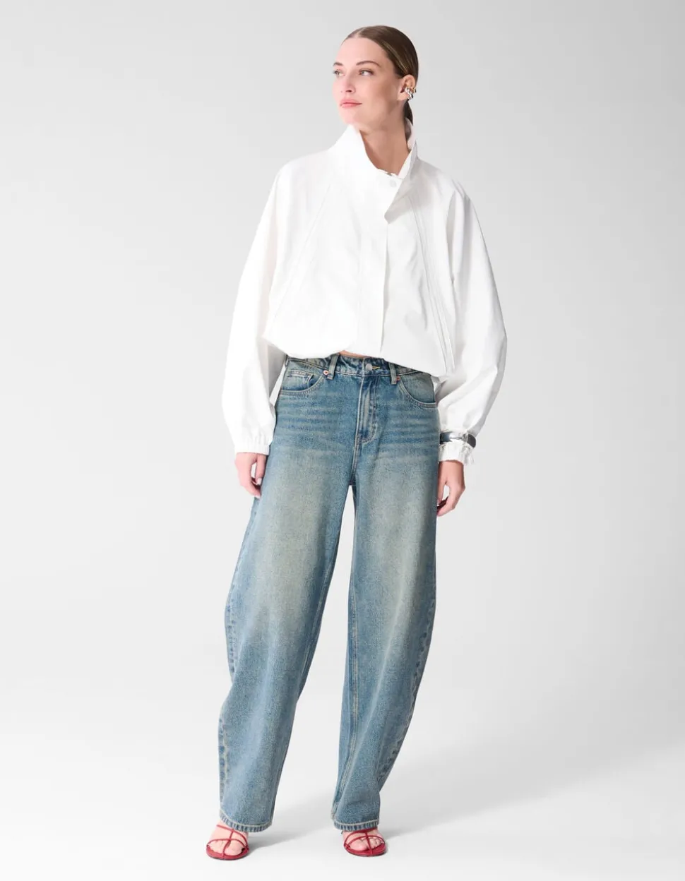 Baggy Fit Tinted Jeans Donkerblauw