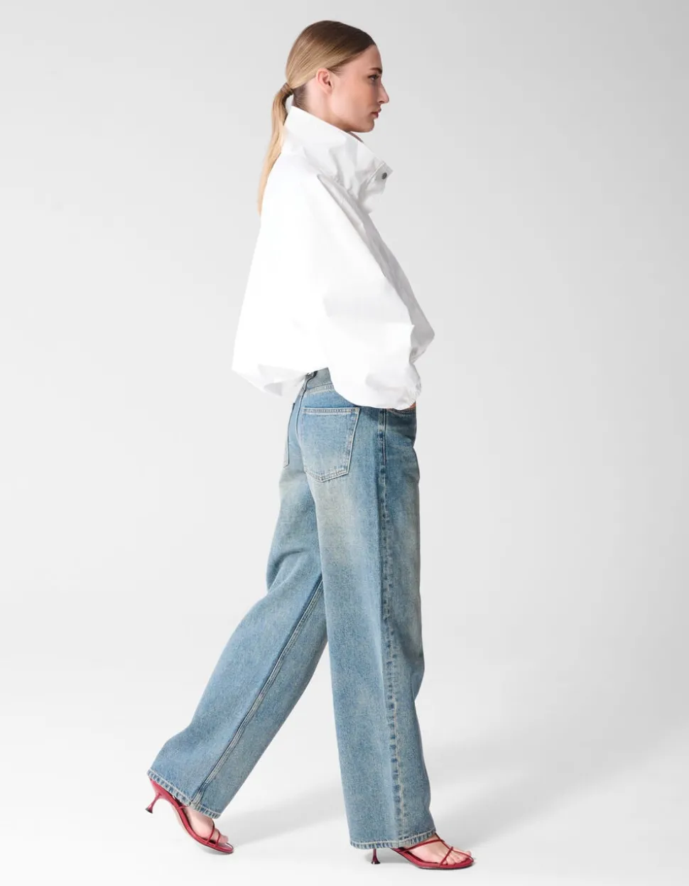 Baggy Fit Tinted Jeans Donkerblauw