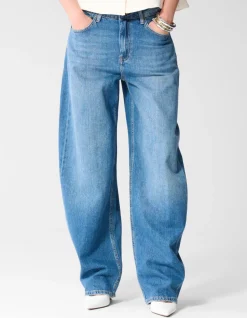 Barrel Fit Jeans Donkerblauw