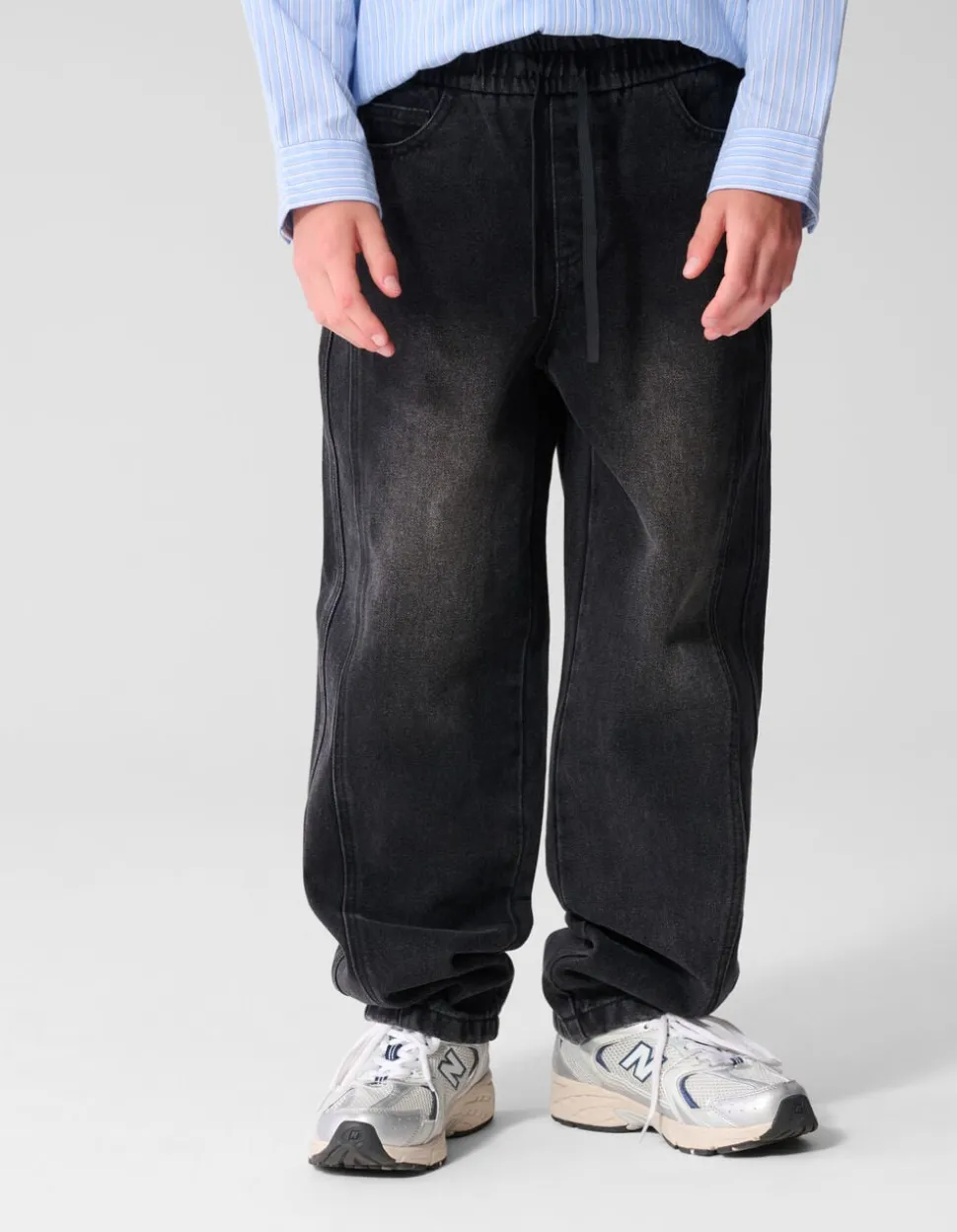 Barrel Fit Jeans Zwart