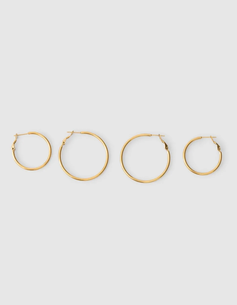 Basic Hoop Oorbellen Set Goud