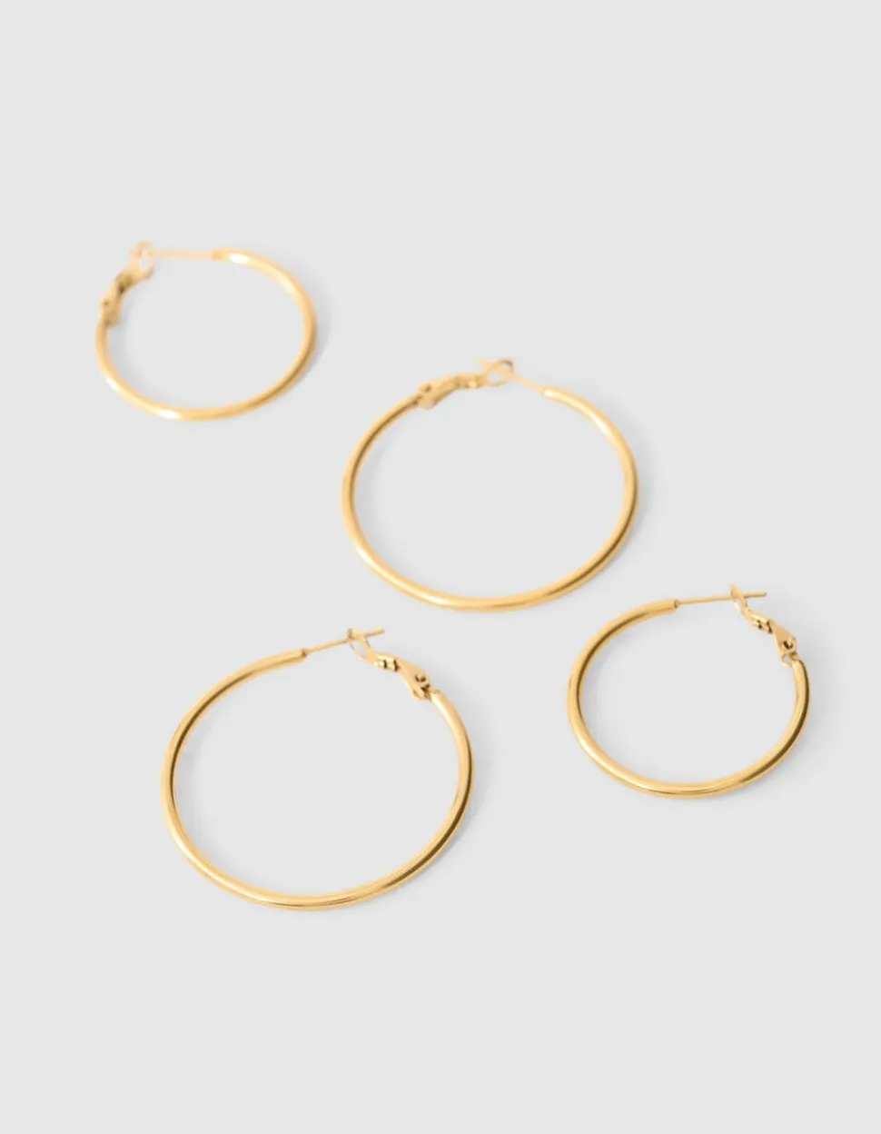 Basic Hoop Oorbellen Set Goud