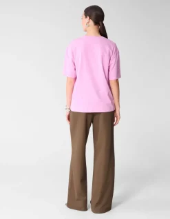 Basic Wide Leg Fit Broek Bruin