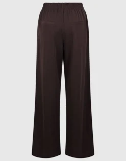 Basic Wide Leg Fit Broek Donkerbruin