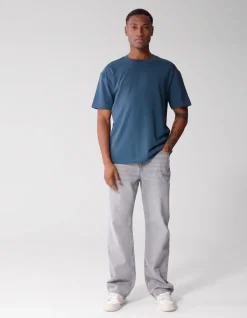 Basis Label T-shirt Blauw