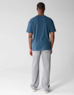 Basis Label T-shirt Blauw