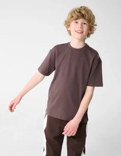 Basis Label T-shirt Donkerbruin