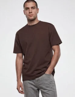 Basis Label T-shirt Donkerbruin