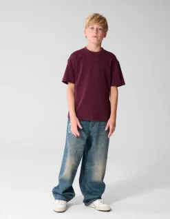 Basis Label T-shirt Donkerrood