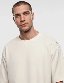 Basis Label T-shirt Gebroken Wit
