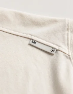 Basis Label T-shirt Gebroken Wit