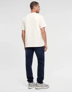 Basis Label T-shirt Gebroken Wit