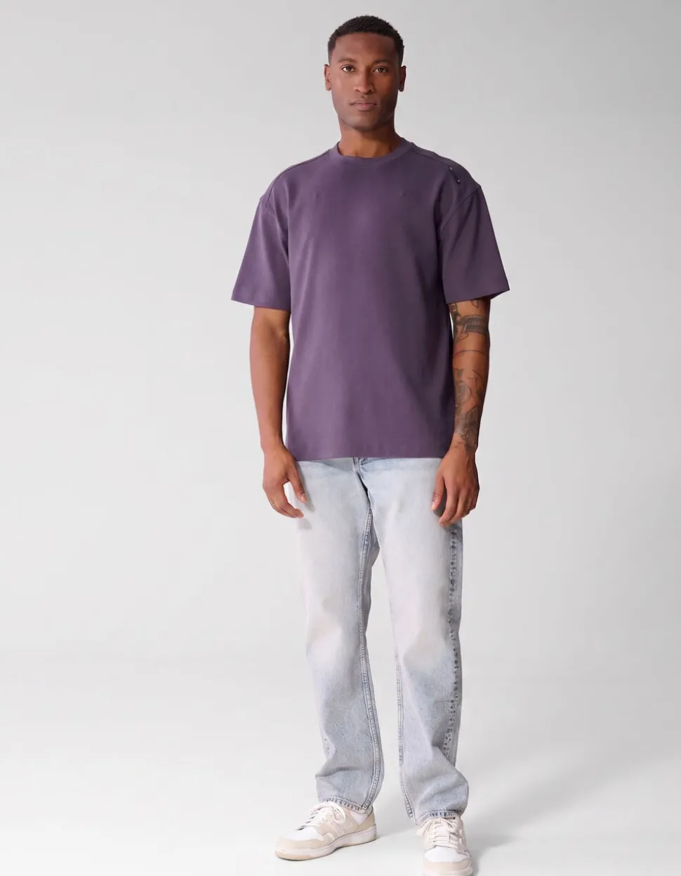 Basis Label T-shirt Paars