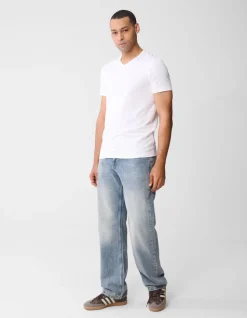 Basis V-hals T-shirt Wit