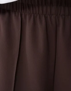 Basis Wide Leg Broek Donkerbruin