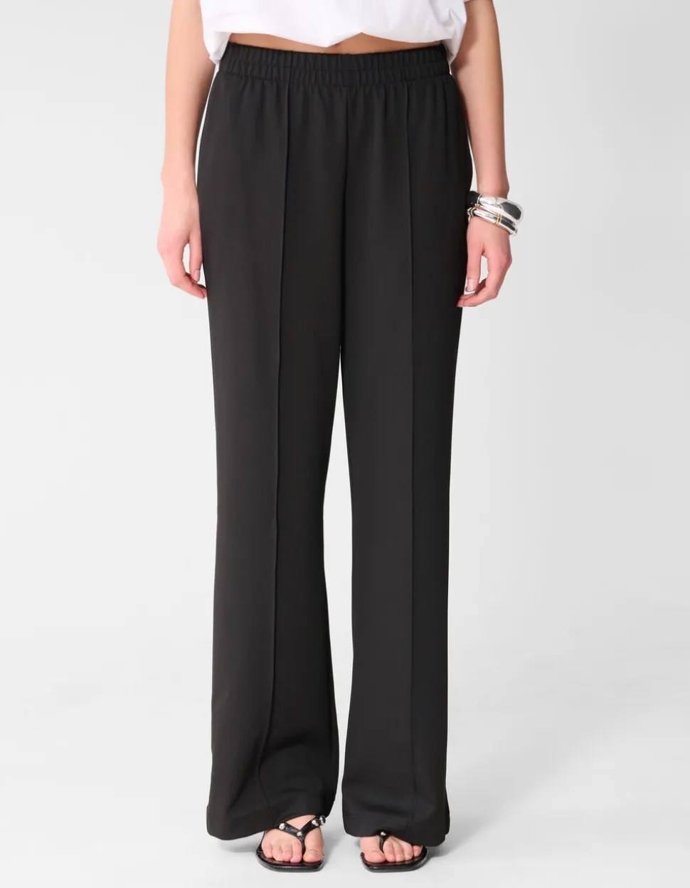 Basis Wide Leg Broek Zwart