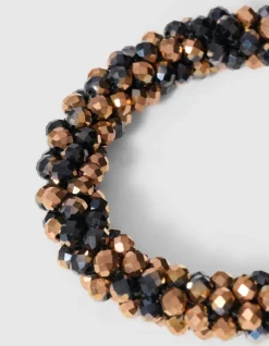 Beaded Armband Bruin/Zwart