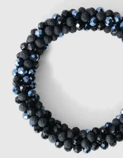Beaded Elastieken Armband Donkerblauw