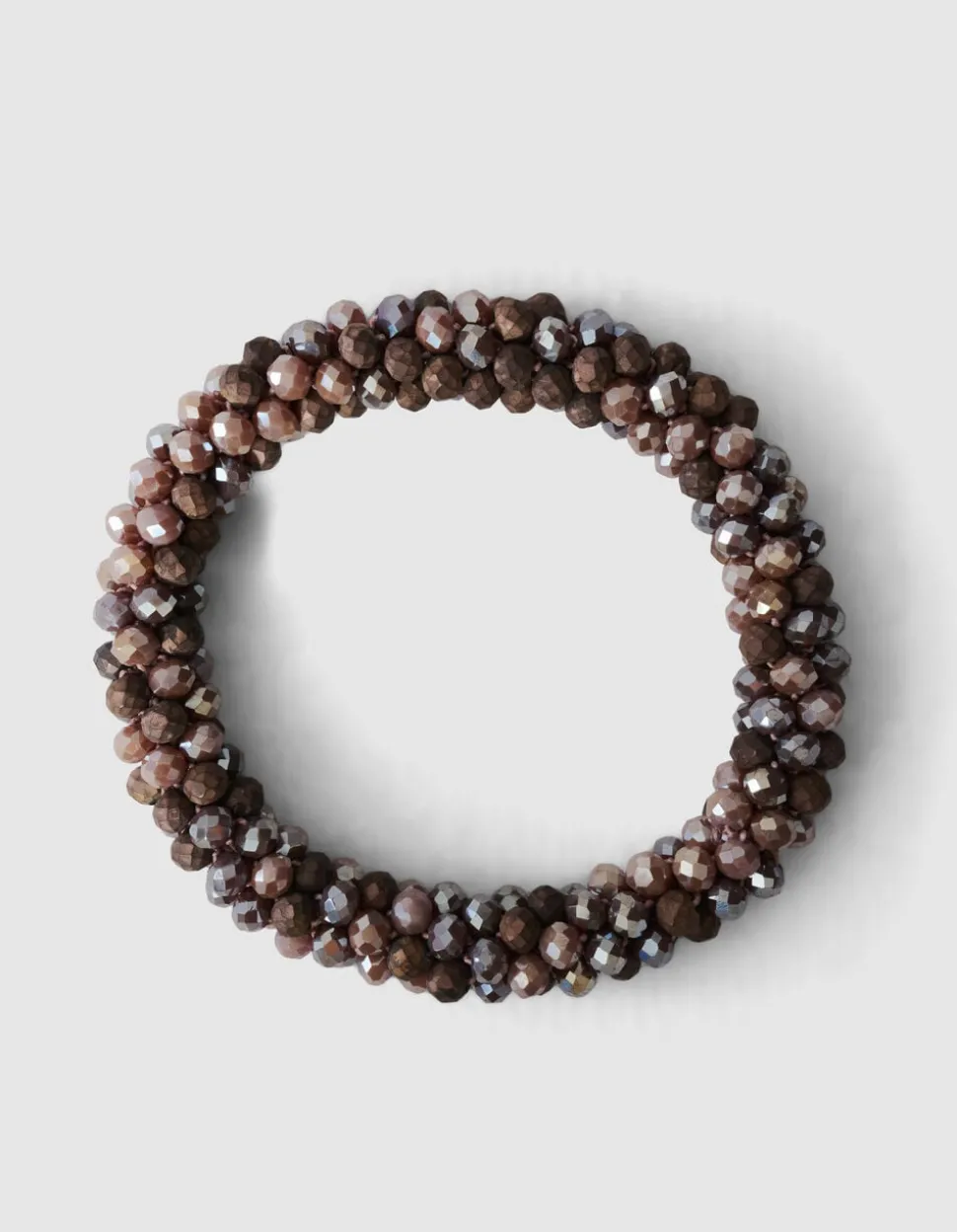 Beaded Elastieken Armband Taupe