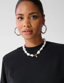 Beaded Parel Ketting Wit