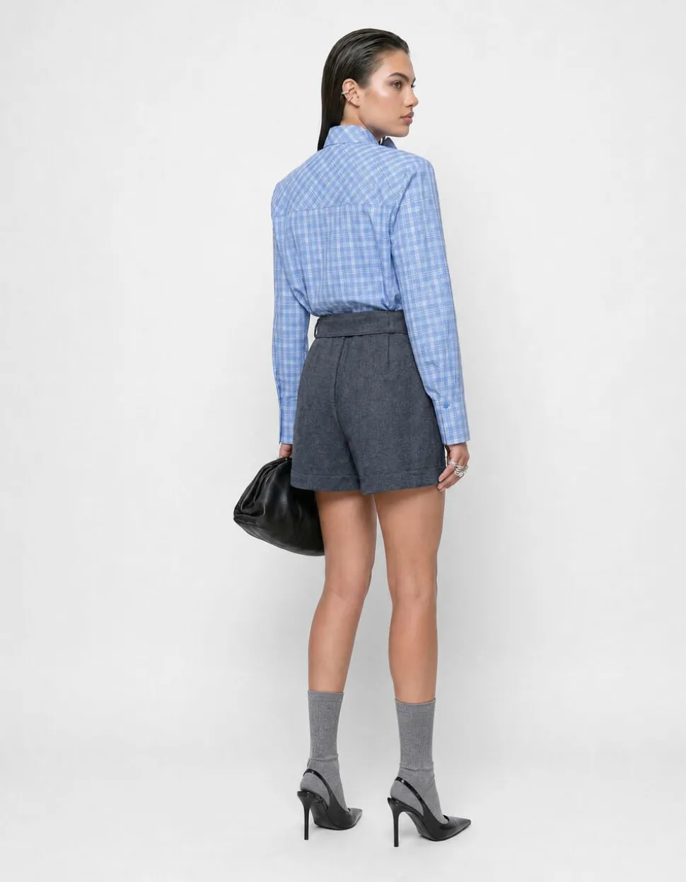 Belted Short Grijs