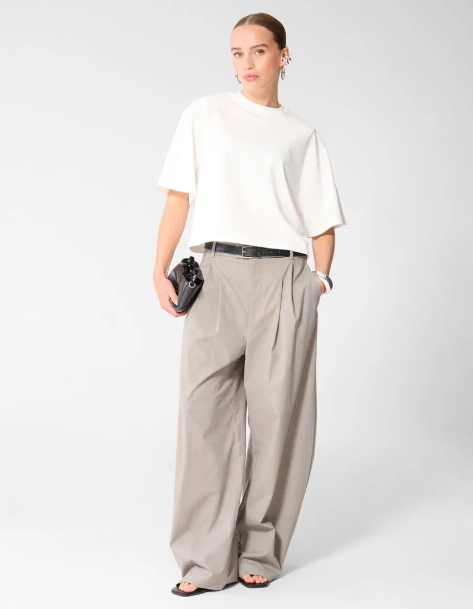 Big Shoulder T-shirt Wit