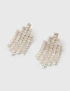 Big Strass Oorbellen Zilver