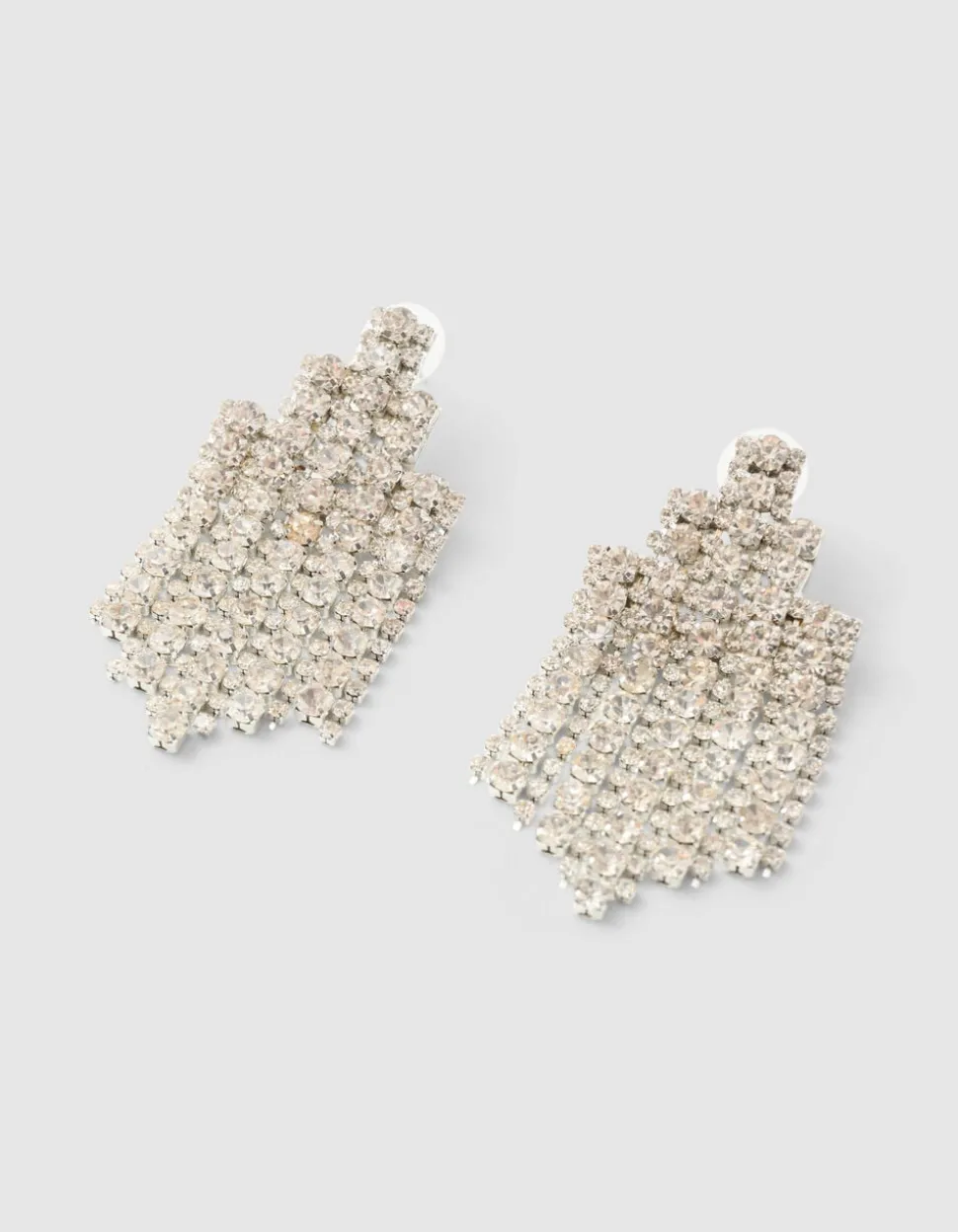 Big Strass Oorbellen Zilver