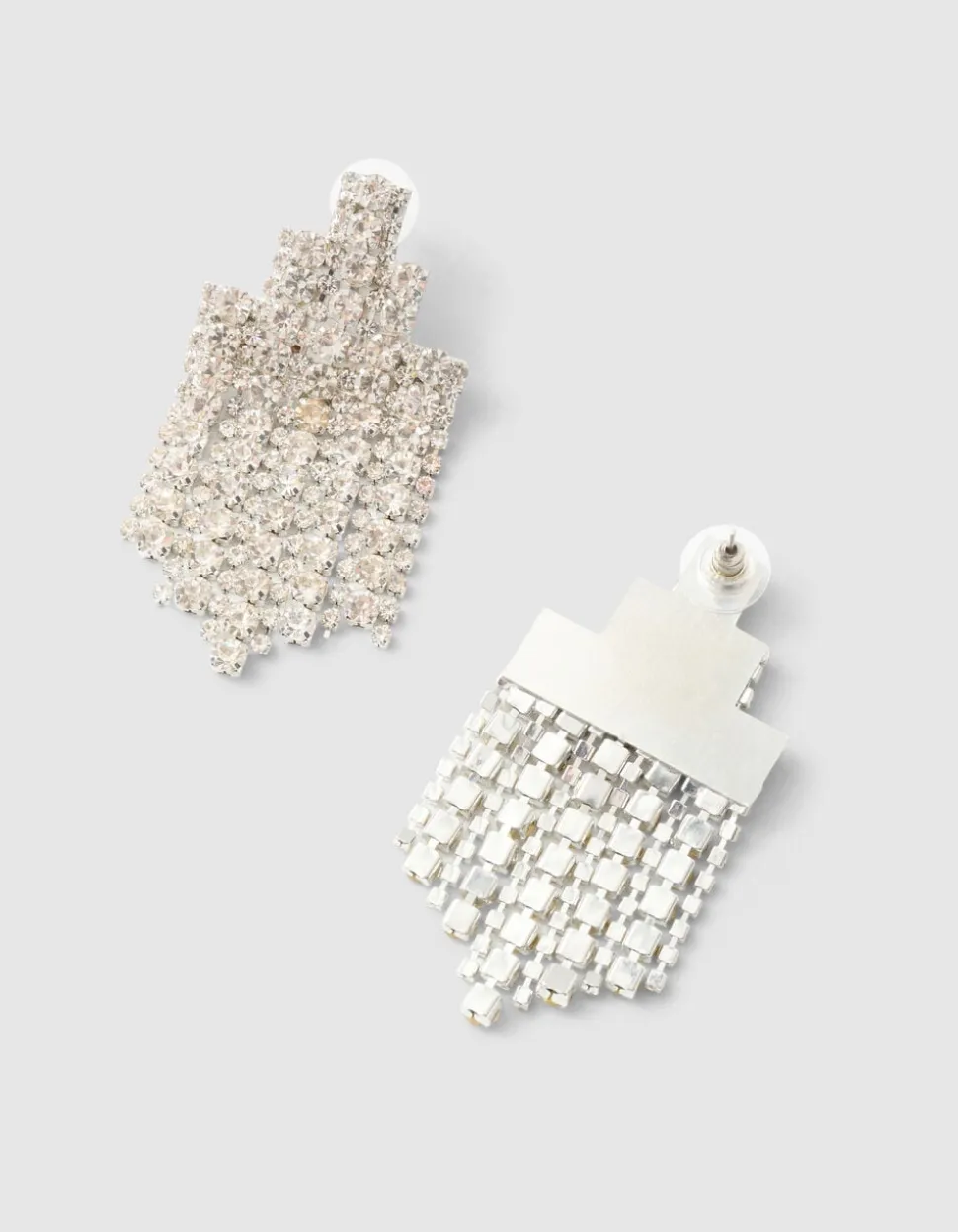 Big Strass Oorbellen Zilver