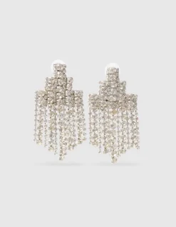 Big Strass Oorbellen Zilver
