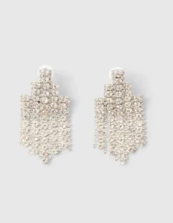 Big Strass Oorbellen Zilver