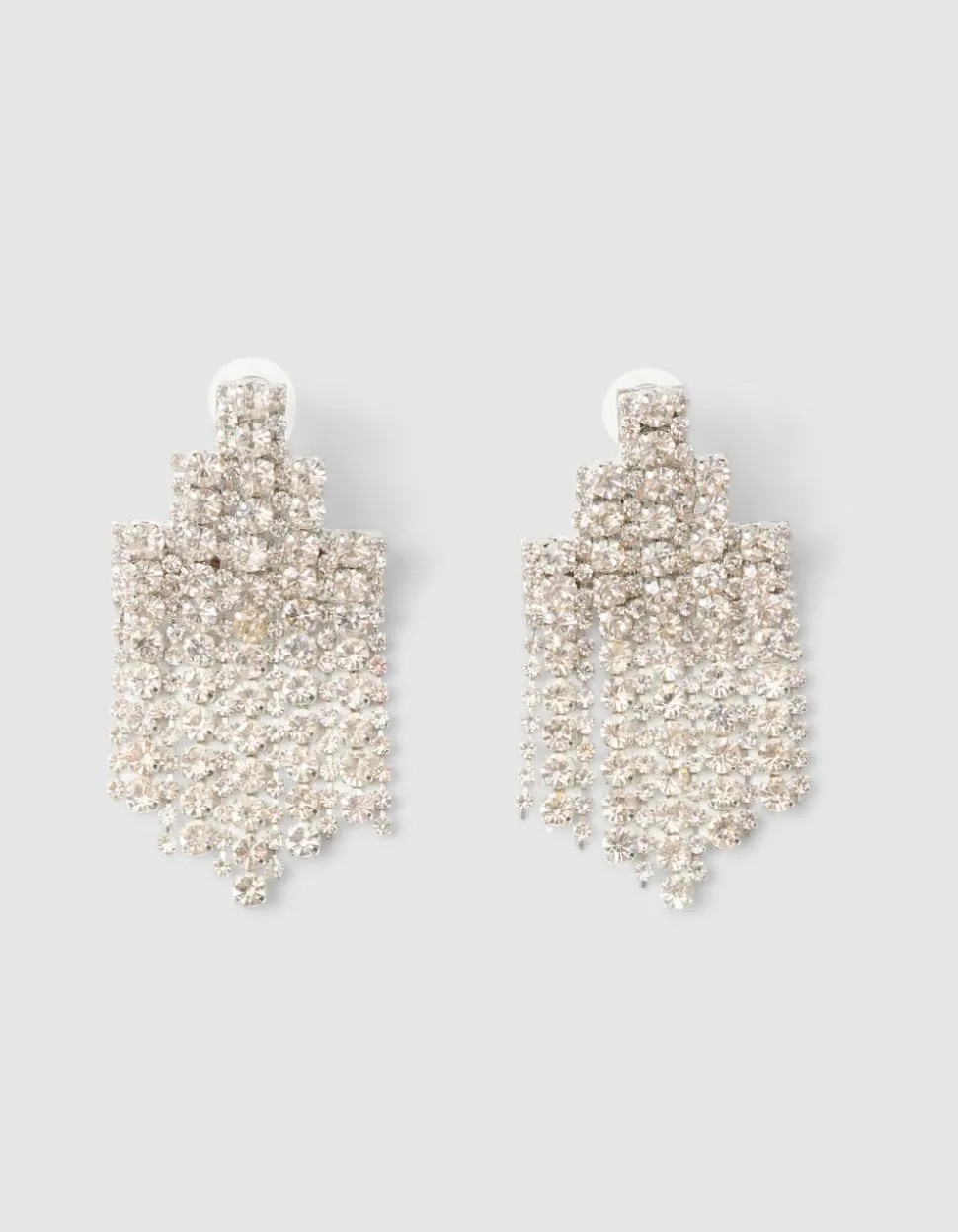 Big Strass Oorbellen Zilver