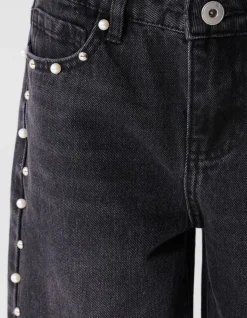 Big Stud Wide Leg Fit Jeans Zwart